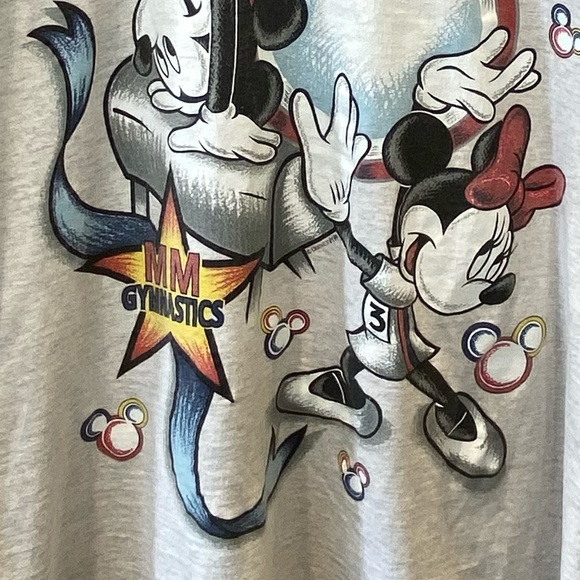 Vintage 90's Mickey and Minnie Mouse Gymnastics T-shirt OS - Picture 2 of 6